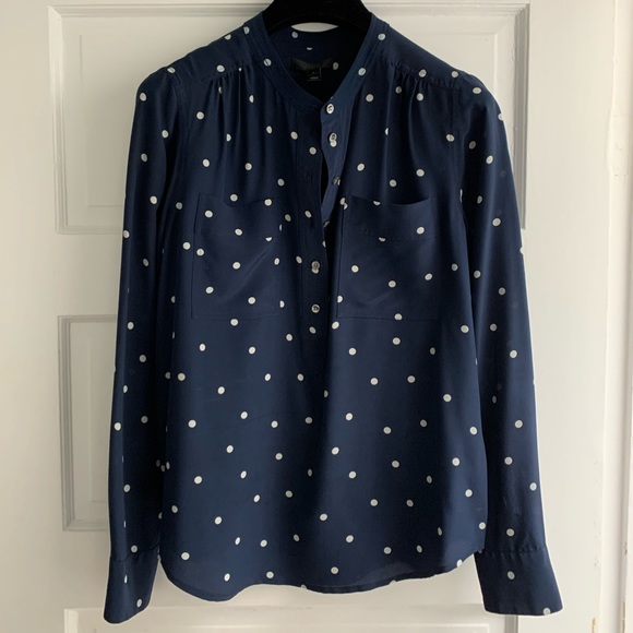 J. Crew Tops - J. Crew silk polka dot shirt